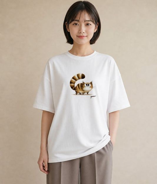 グラフィックTシャツ レディース マンチカン 猫 ねこ イラスト きれいめ カフェ巡り 女子会 白T