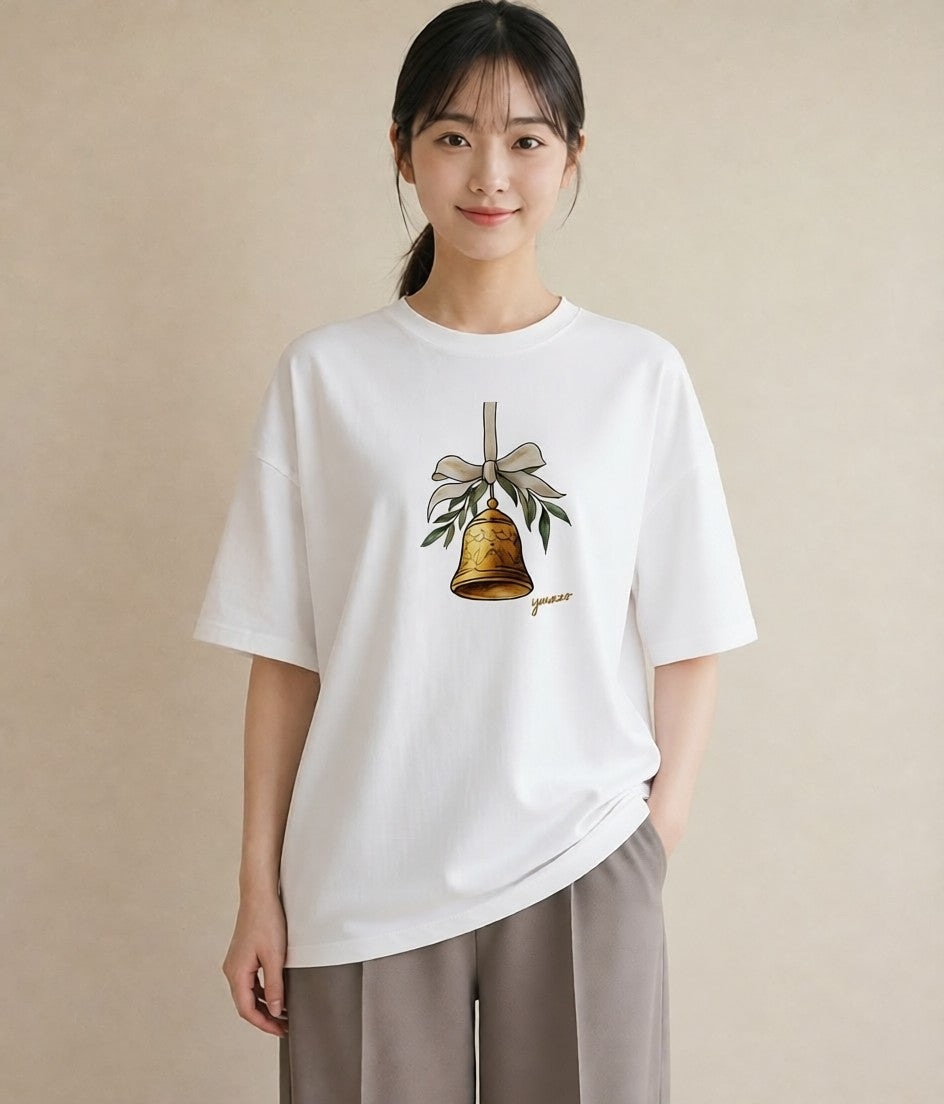 半袖Tシャツ レディース 風鈴 ガラス 夏 ナチュラル アンティーク イラスト 水彩風 敬老の日 ホワイトデー 白T