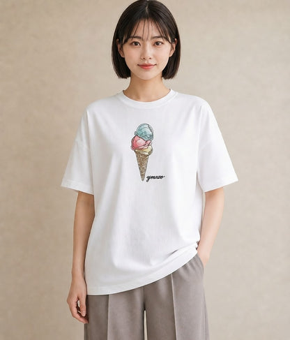 半袖Tシャツ レディース マカロン 食べ物 フード イラスト 普段使い 誕生日プレゼント 綿100 白T