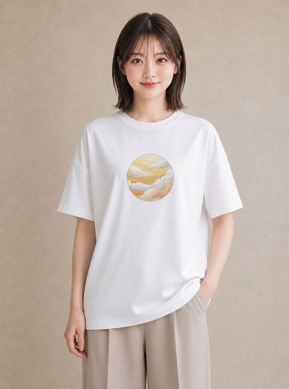 Tシャツ レディース 地球 星空 宇宙 イラスト ラフ 週末コーデ 敬老の日 白T