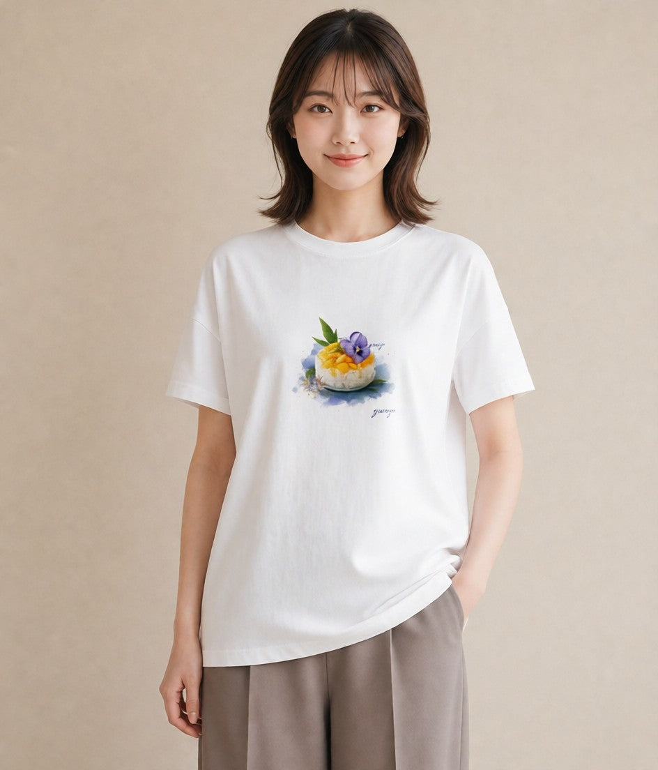 プリントTシャツ レディース お寿司 食べ物 フード イラスト 抜け感 旅行用 海 白T