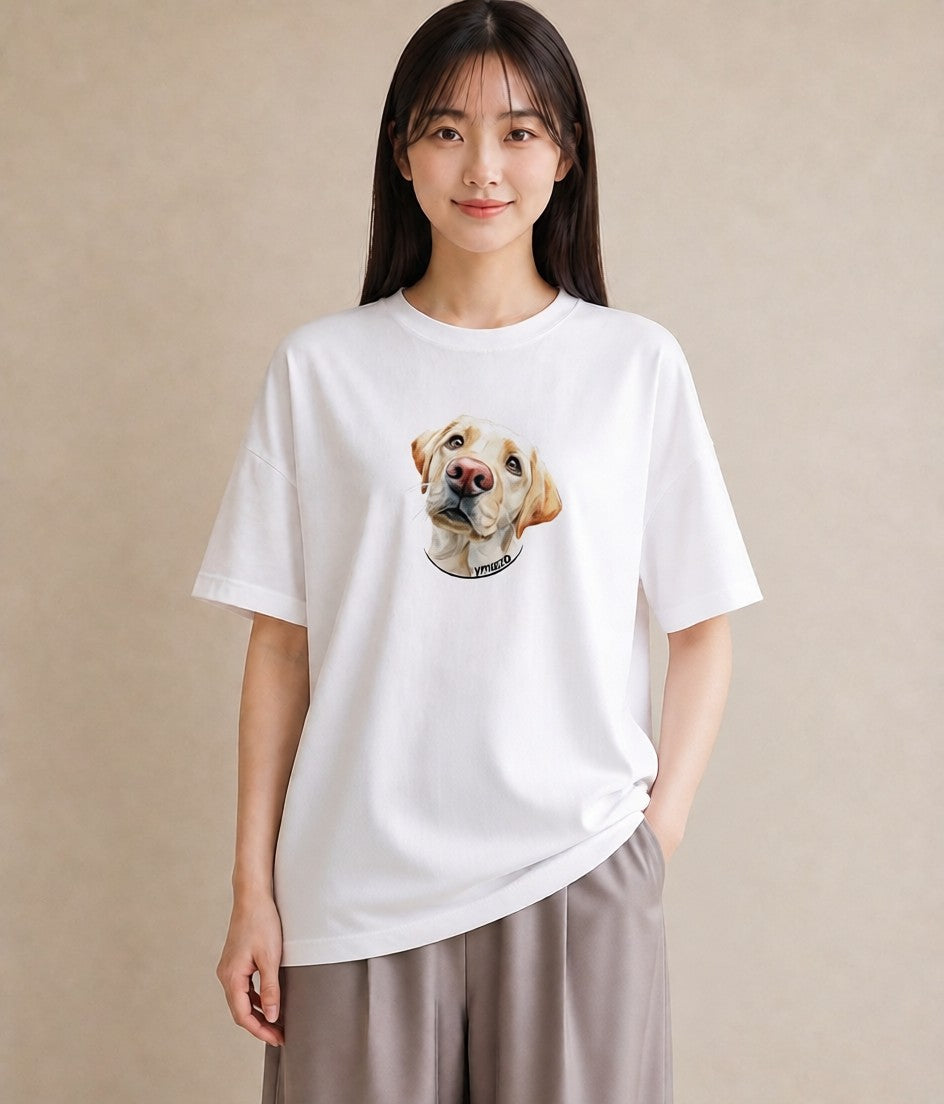 グラフィックTシャツ レディース 犬好き 犬 いぬ イラスト 手描き風 デイリーウェア 休日 白T