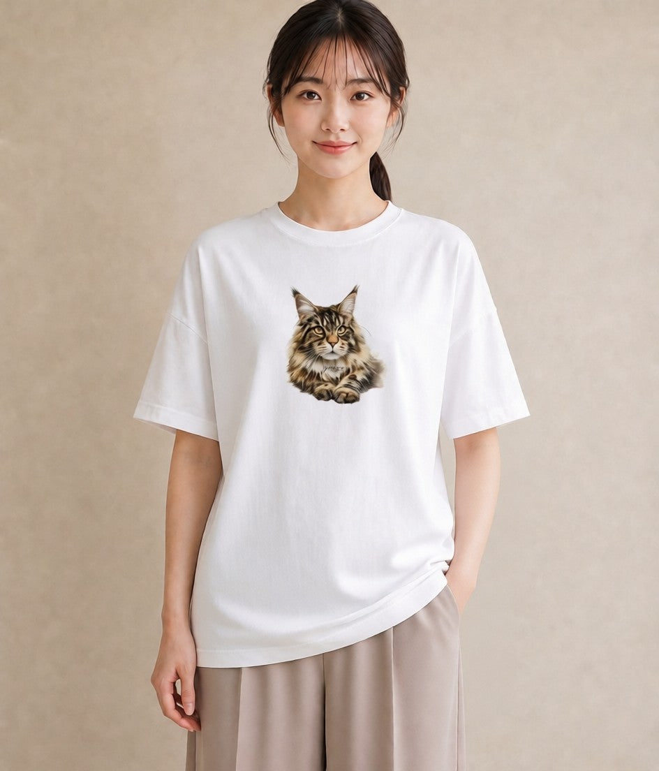 Tシャツ レディース ソマリ 猫 ねこ イラスト きれいめカジュアル 女子会 お揃い 白T
