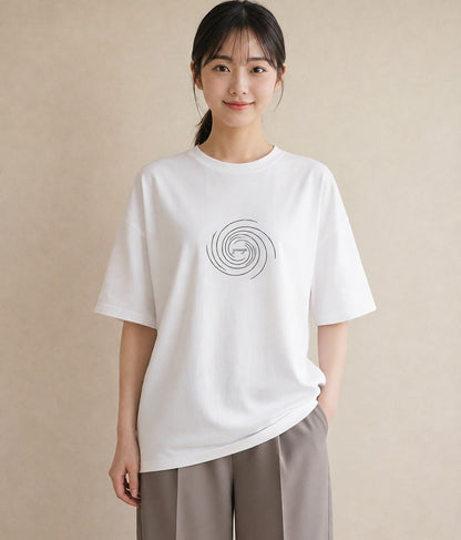 半袖Tシャツ レディース 海 リゾート 夏 イラスト アート風 カフェ巡り 白T