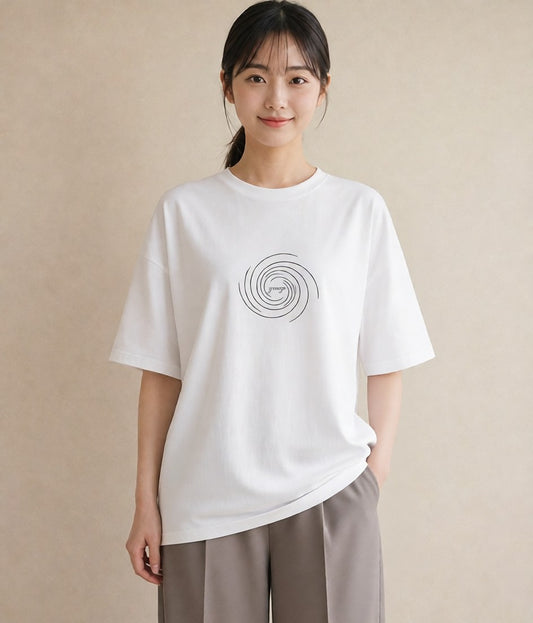 半袖Tシャツ レディース 海 リゾート 夏 イラスト アート風 カフェ巡り 白T