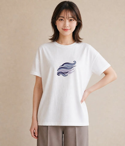 半袖Tシャツ レディース オーロラ 星空 宇宙 イラスト ニュアンス 部屋着 女性向けギフト 白T