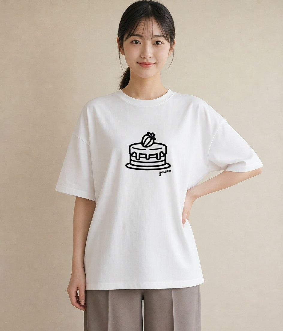 半袖Tシャツ レディース スイーツ お菓子 デザート イラスト きれいめカジュアル 春コーデ 姉妹 白T