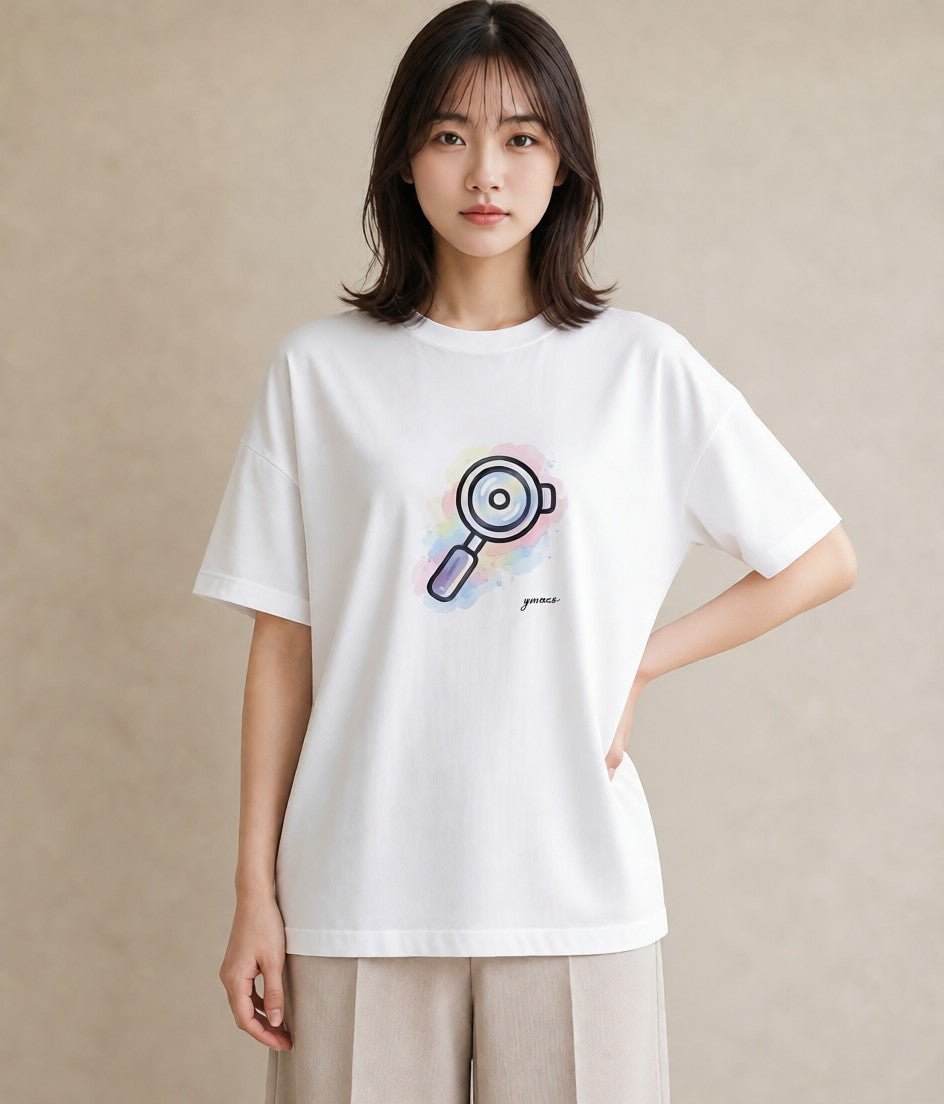 Tシャツ レディース コーヒー カフェ 珈琲 イラスト フェミニン お出かけ 普段着 白T