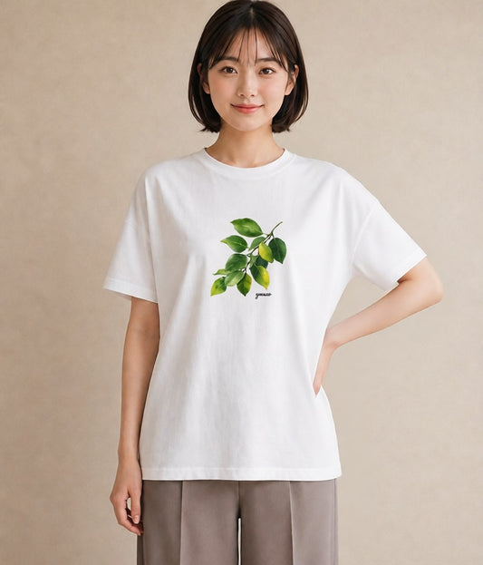 プリントTシャツ レディース 葉っぱ 植物 ボタニカル イラスト シック 旅行用 海 白T