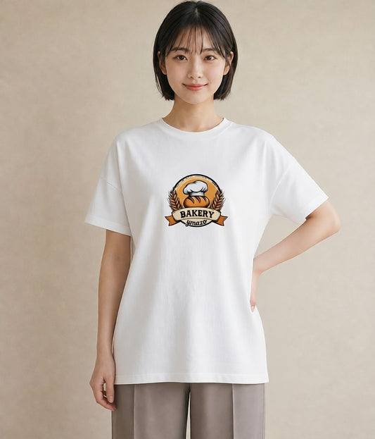 デザインTシャツ レディース パン ベーカリー レトロ イラスト ガーリー デイリーウェア 休日 白T