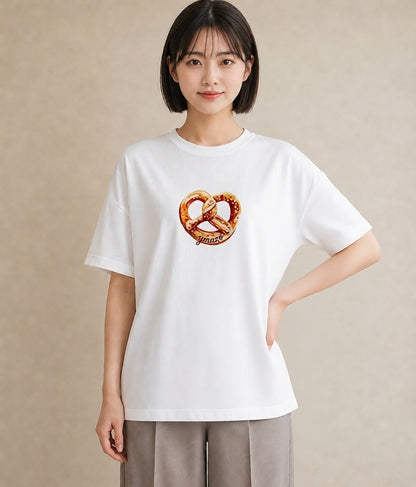 デザインTシャツ レディース ドーナツ 食べ物 フード イラスト ガーリー ミセス 春コーデ 白T
