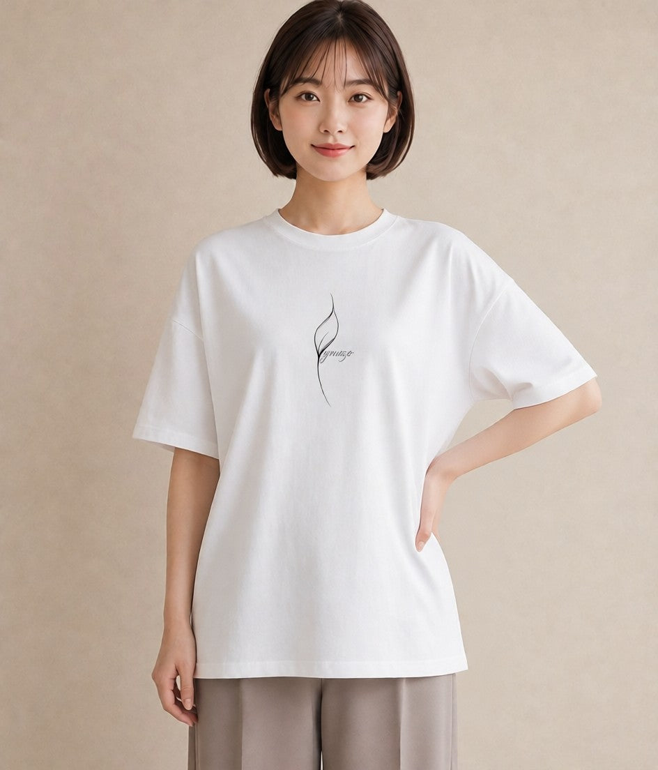 Tシャツ レディース 扇子 そよ風 ナチュラル アンティーク イラスト アート風 女性 旅行用 白T