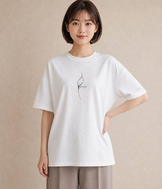 Tシャツ レディース 扇子 そよ風 ナチュラル アンティーク イラスト アート風 女性 旅行用 白T