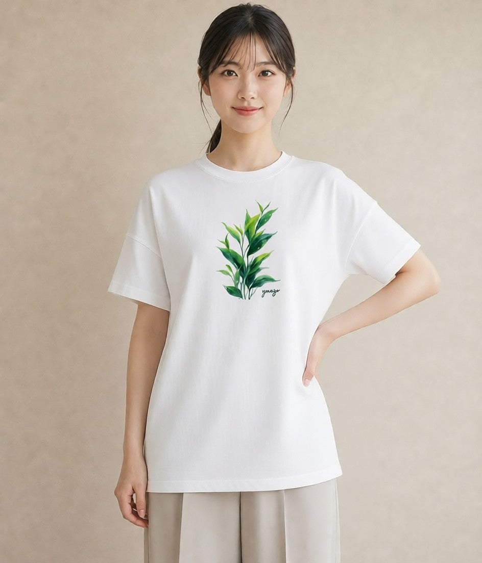 半袖Tシャツ レディース ハーブ 植物 ボタニカル イラスト 水彩風 親子 20代 白T