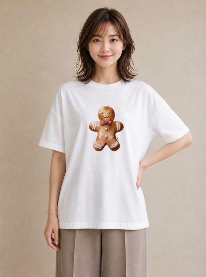 Tシャツ レディース クッキー 食べ物 フード イラスト 可愛い クリスマス 旅行 白T