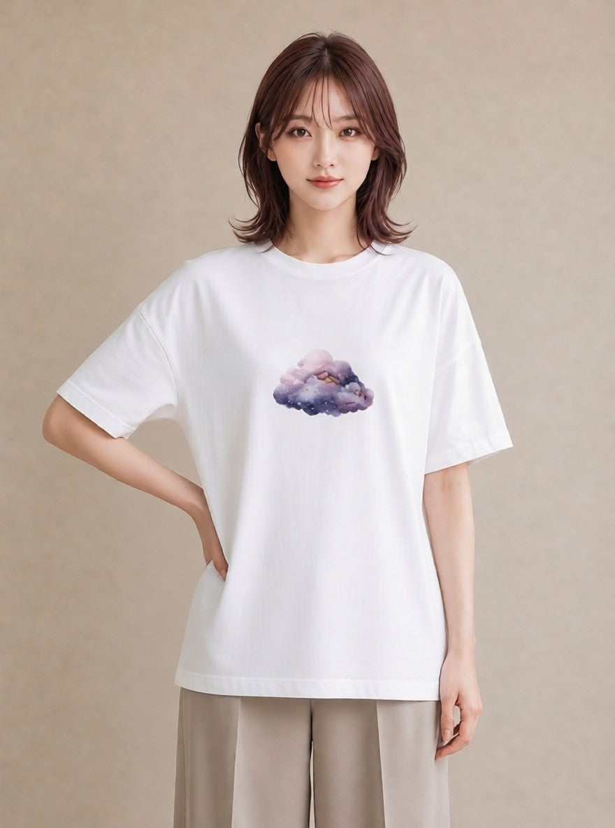 Tシャツ レディース 天秤座 星空 宇宙 イラスト お洒落 レイヤード 友達ギフト 白T