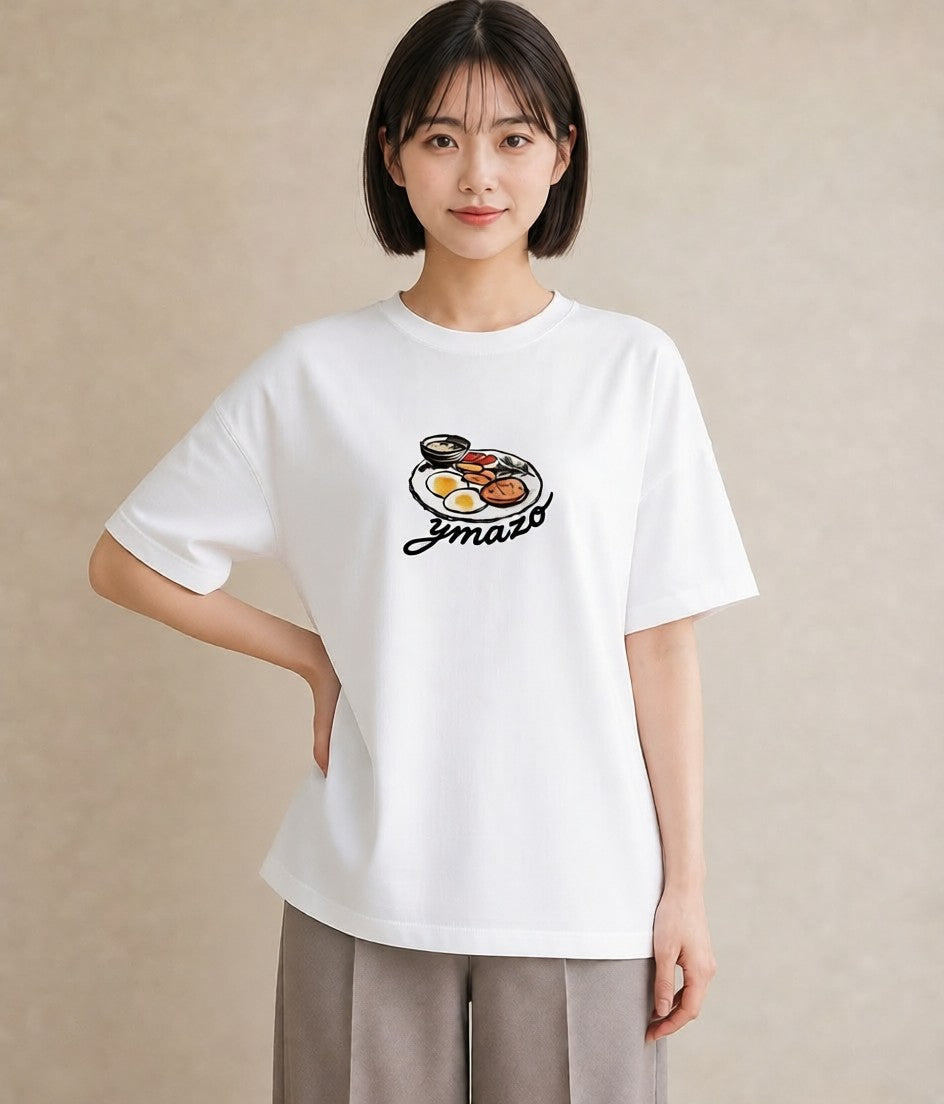 グラフィックTシャツ レディース どら焼き 食べ物 フード イラスト シック 女性向けギフト 散歩 白T