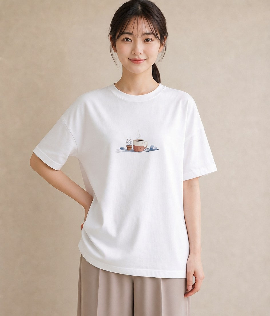 Tシャツ レディース 雨上がりのベンチ ベンチ ナチュラル アンティーク イラスト 週末コーデ 敬老の日 白T