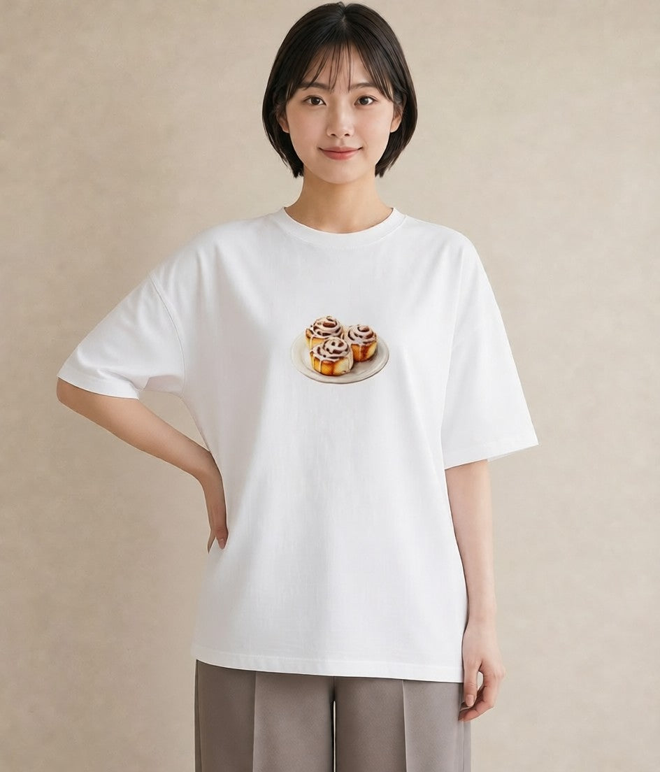 デザインTシャツ レディース ベーグル 食べ物 フード イラスト ヴィンテージ風 カフェ服 クリスマス 白T