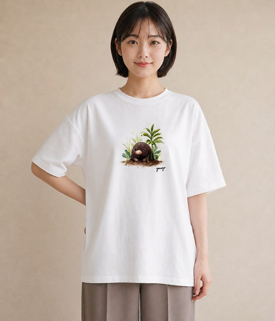 半袖Tシャツ レディース チンアナゴ 海の生き物 海 イラスト お洒落 ルームウェア ギフト 白T