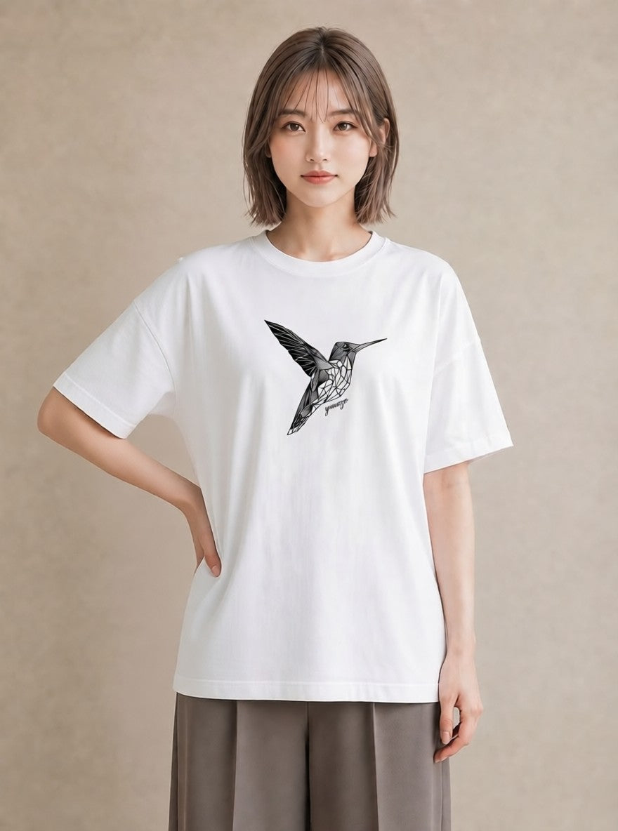 デザインTシャツ レディース 折り鶴 折り紙 ナチュラル アンティーク イラスト レトロ カフェ巡り 女子会 白T