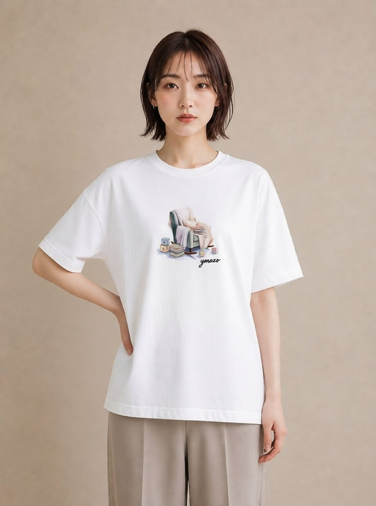Tシャツ レディース 窓辺の椅子 窓辺 椅子 ナチュラル アンティーク イラスト 北欧風 ルームウェア ギフト 白T