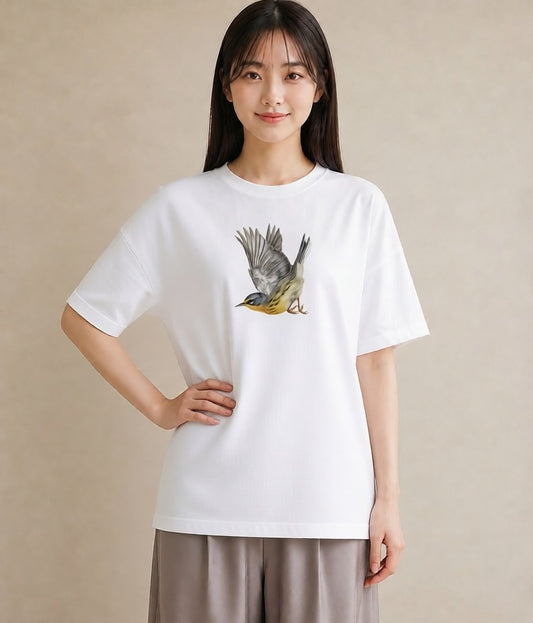 プリントTシャツ レディース 九官鳥 ペット 動物 イラスト 淡色 敬老の日 ホワイトデー 白T