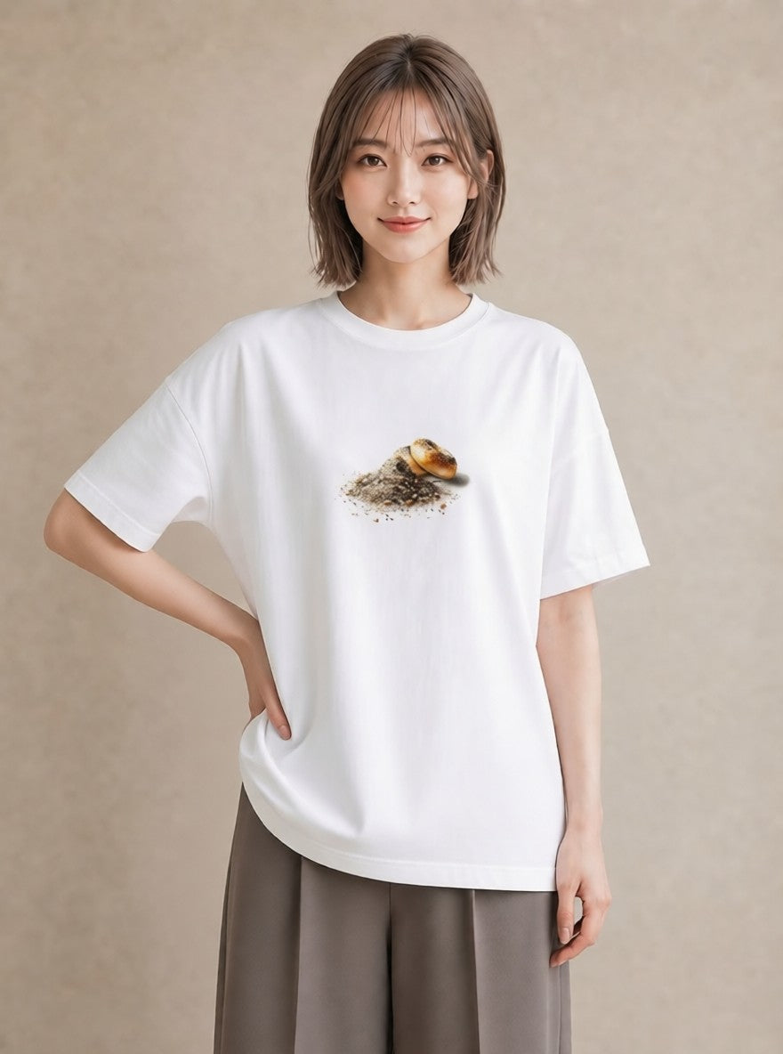 プリントTシャツ レディース ベーグル 食べ物 フード イラスト 親子 20代 白T