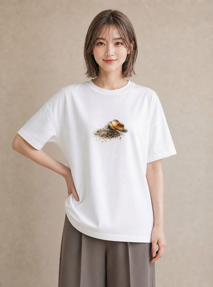 プリントTシャツ レディース ベーグル 食べ物 フード イラスト 親子 20代 白T