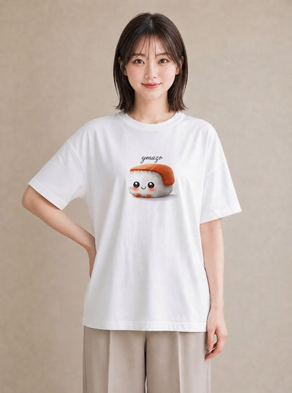 プリントTシャツ レディース お寿司 食べ物 フード イラスト ペアコーデ 秋コーデ 白T