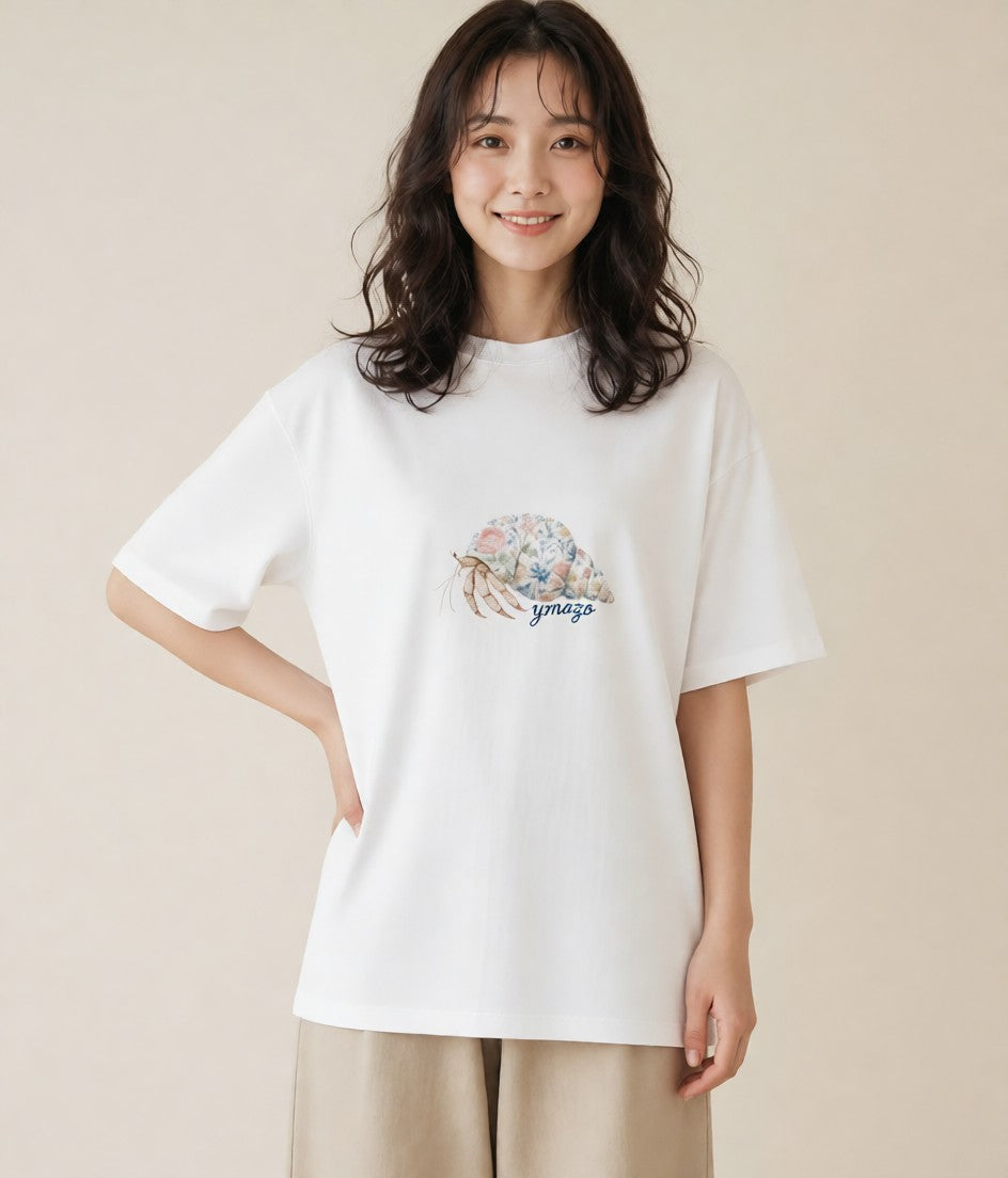 デザインTシャツ レディース ダンゴムシ 昆虫 虫 イラスト 線画 買い物 夏コーデ 白T
