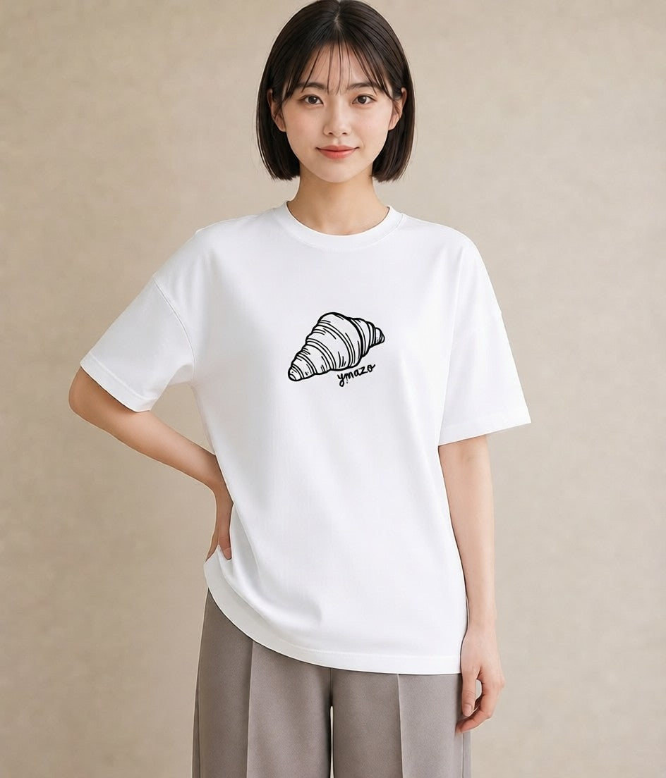 グラフィックTシャツ レディース パン ベーカリー レトロ イラスト カジュアル ミセス 春コーデ 白T
