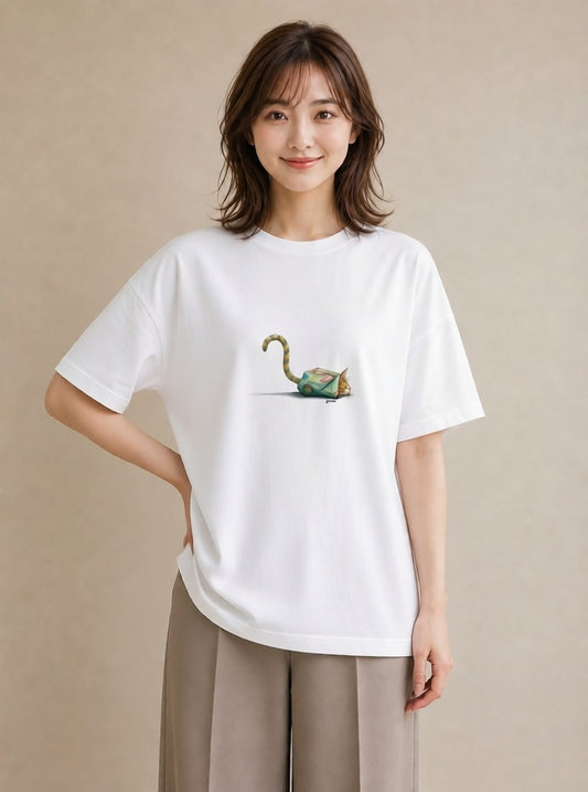 グラフィックTシャツ レディース サビ猫 猫 ねこ イラスト レトロ 社会人 女性 白T
