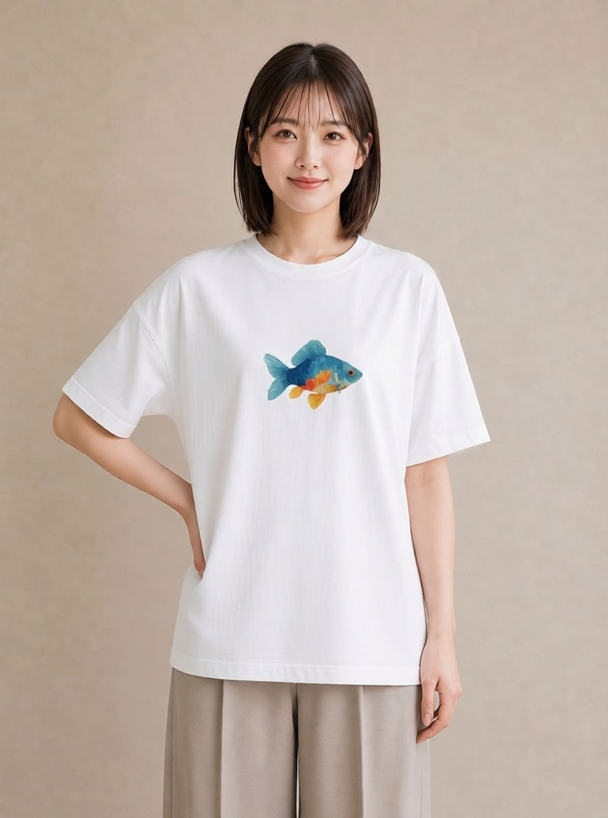 Tシャツ レディース カクレクマノミ 海の生き物 海 イラスト レトロ クリスマス 旅行 白T