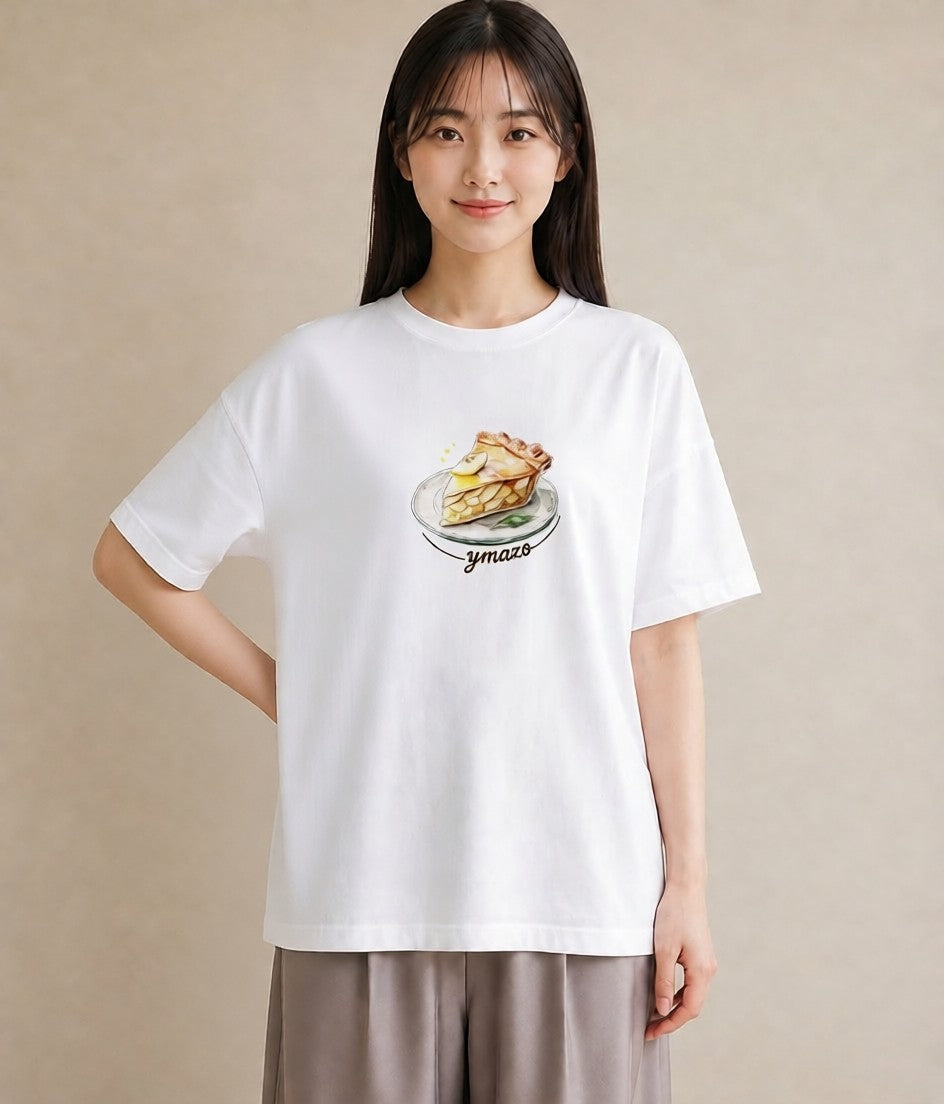半袖Tシャツ レディース クロワッサン 食べ物 フード イラスト 抜け感 お出かけ 普段着 白T