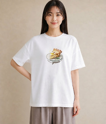 半袖Tシャツ レディース クロワッサン 食べ物 フード イラスト 抜け感 お出かけ 普段着 白T
