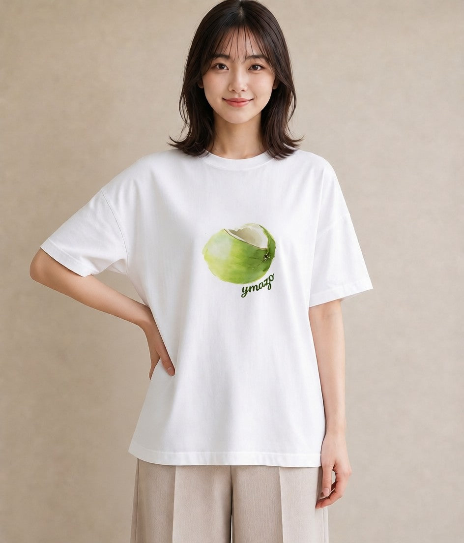 グラフィックTシャツ レディース おにぎり 食べ物 フード イラスト 韓国風 親子 20代 白T