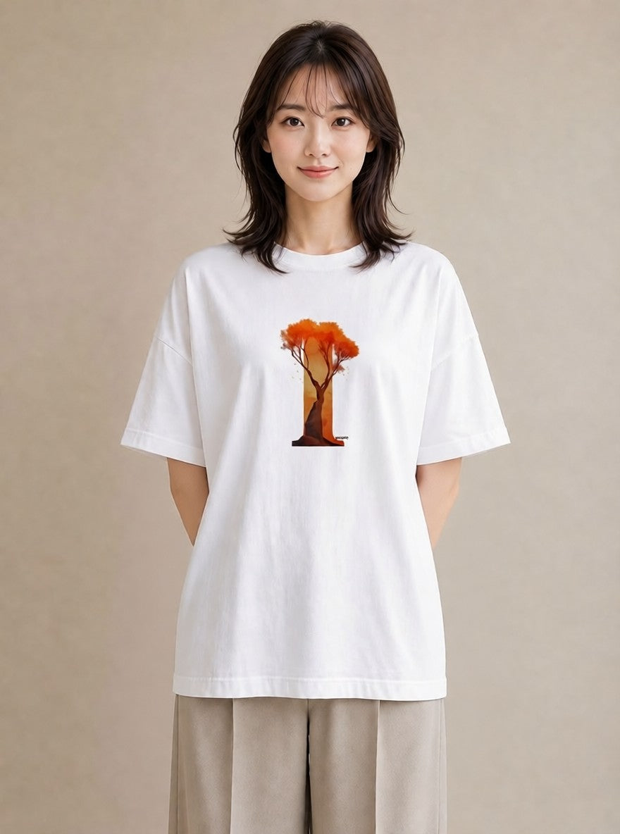 Tシャツ レディース 木 植物 ボタニカル イラスト ポップ カフェ服 クリスマス 白T