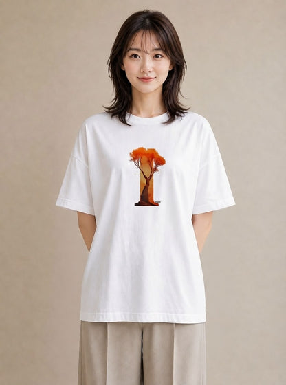 Tシャツ レディース 木 植物 ボタニカル イラスト ポップ カフェ服 クリスマス 白T