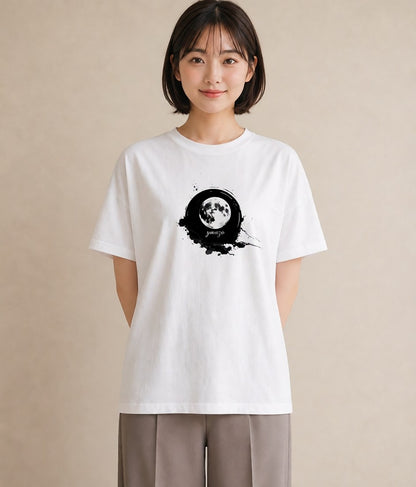 プリントTシャツ レディース 青の水彩 風景 ブルー ナチュラル アンティーク イラスト お洒落 送別ギフト 通勤 白T
