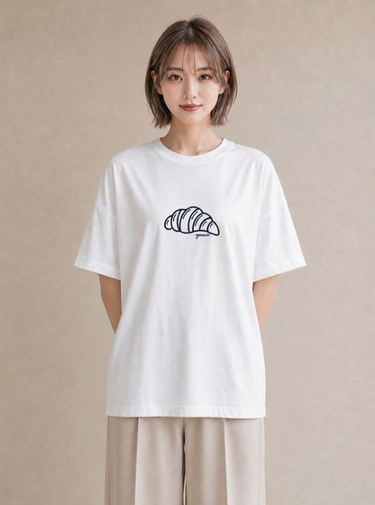 デザインTシャツ レディース パン ベーカリー レトロ イラスト ナチュラル カフェ服 クリスマス 白T