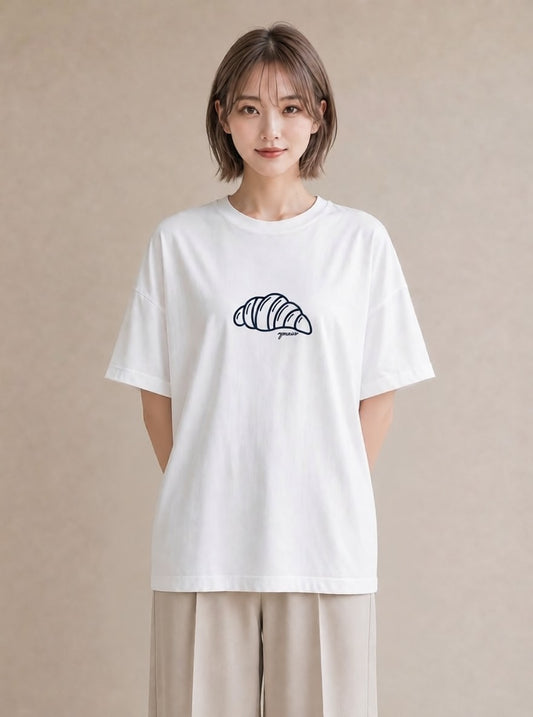 デザインTシャツ レディース パン ベーカリー レトロ イラスト ナチュラル カフェ服 クリスマス 白T