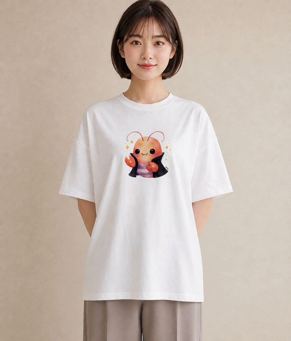 グラフィックTシャツ レディース ウーパールーパー ペット 動物 イラスト 淡色 綿100 デート 白T