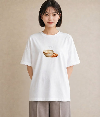 デザインTシャツ レディース たまご 食べ物 フード イラスト きれいめ 女子会 お揃い 白T