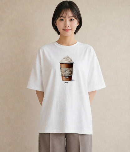 プリントTシャツ レディース エスプレッソ 食べ物 フード イラスト お洒落 お出かけ 普段着 白T