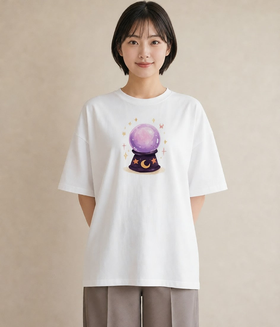 半袖Tシャツ レディース 天秤座 星空 宇宙 イラスト アート風 週末コーデ 敬老の日 白T