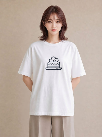 Tシャツ レディース スイーツ お菓子 デザート イラスト 北欧風 海 カフェ巡り 白T