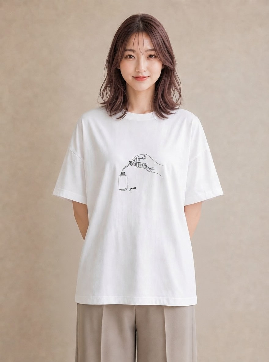 プリントTシャツ レディース 香水 香水瓶 パフューム イラスト きれいめカジュアル 母娘コーデ 自分用 白T