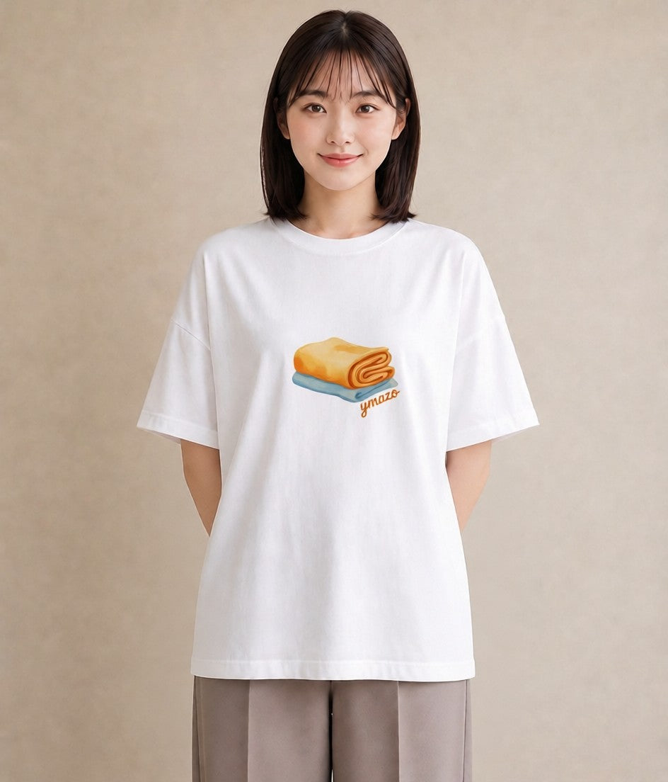 半袖Tシャツ レディース パン 食べ物 フード イラスト 韓国風 社会人 女性 白T