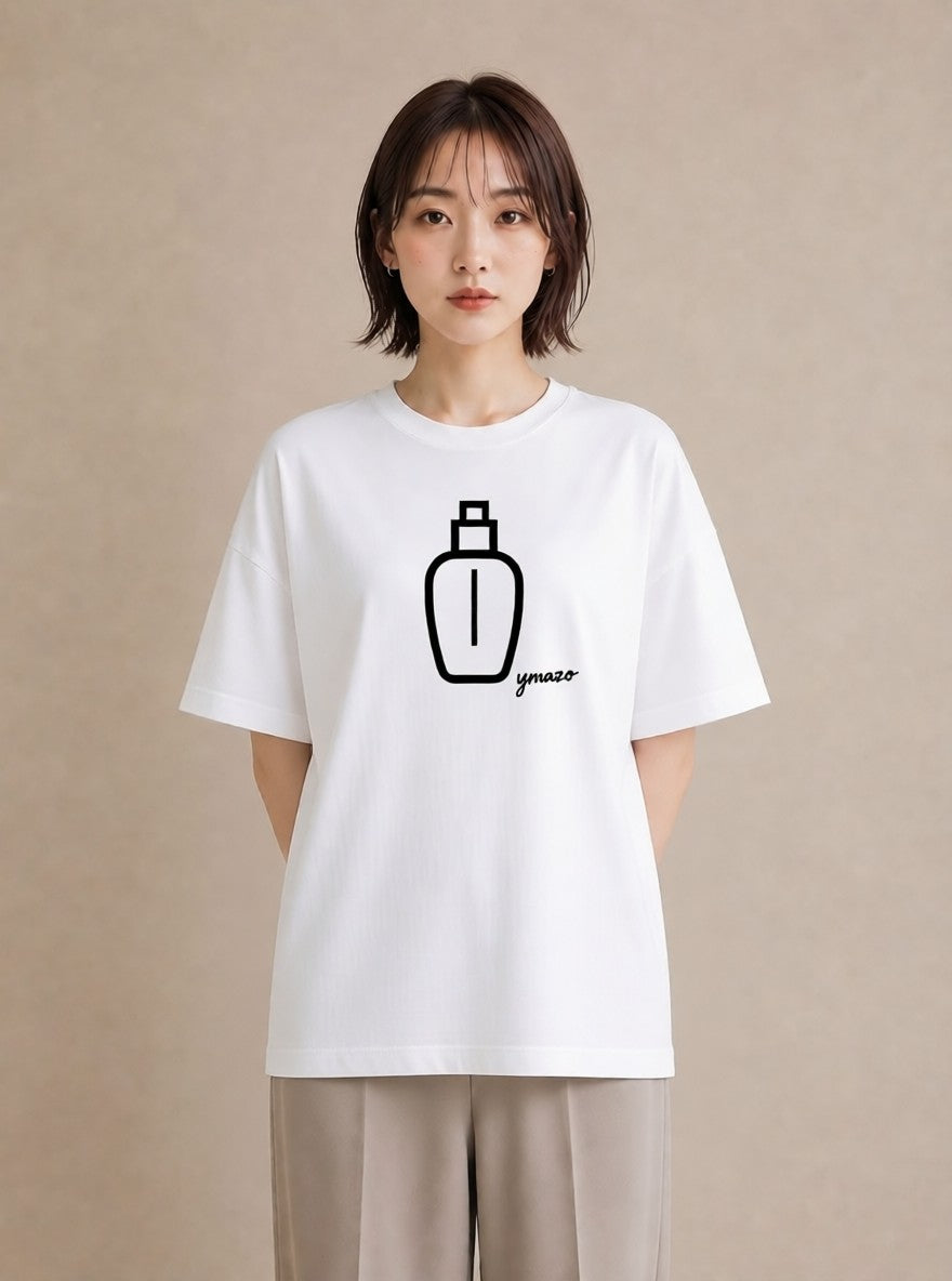 デザインTシャツ レディース 香水 香水瓶 パフューム イラスト 可愛い 帰省 ラフ 白T